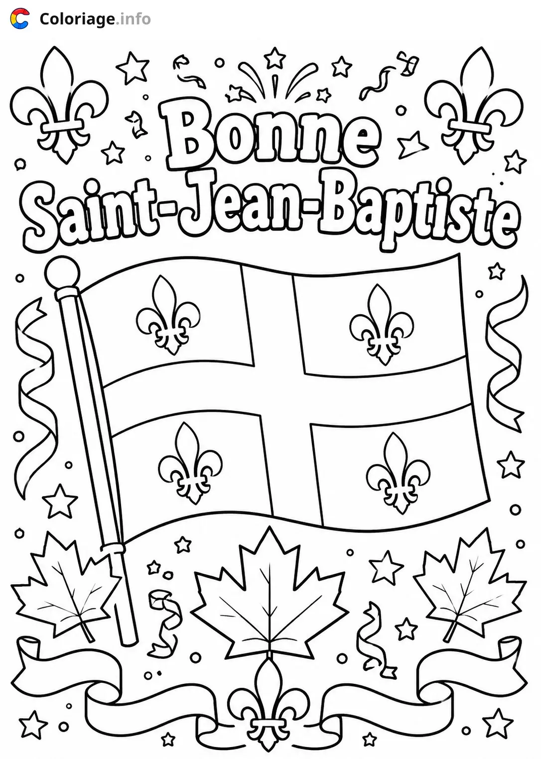 Dibujo de Bonne Saint-Jean-Baptiste Québec – Saint-Jean-Baptiste – para colorear