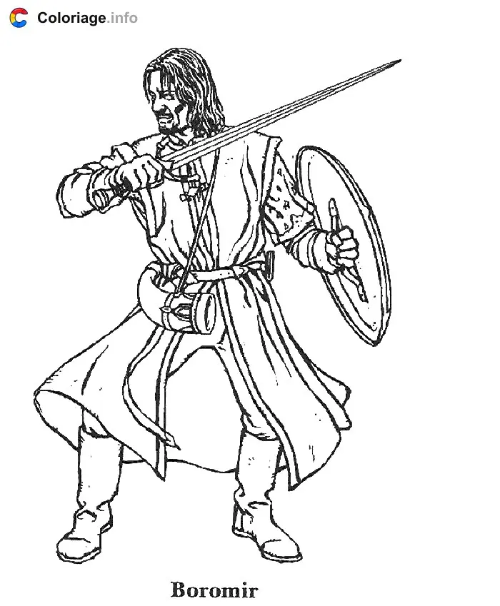 Coloriage Boromir - Le Seigneur des anneaux à imprimer