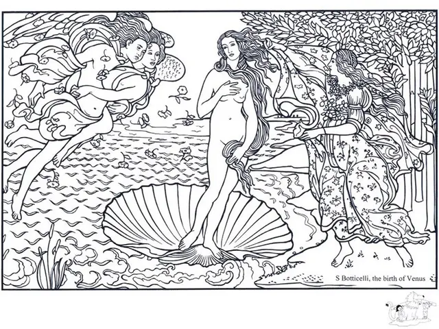 Coloriage Boticelli La Naissance De Venus - Art à imprimer