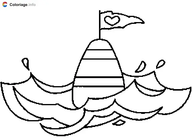 Coloriage Bouée de balisage en haute mer - Marin à imprimer