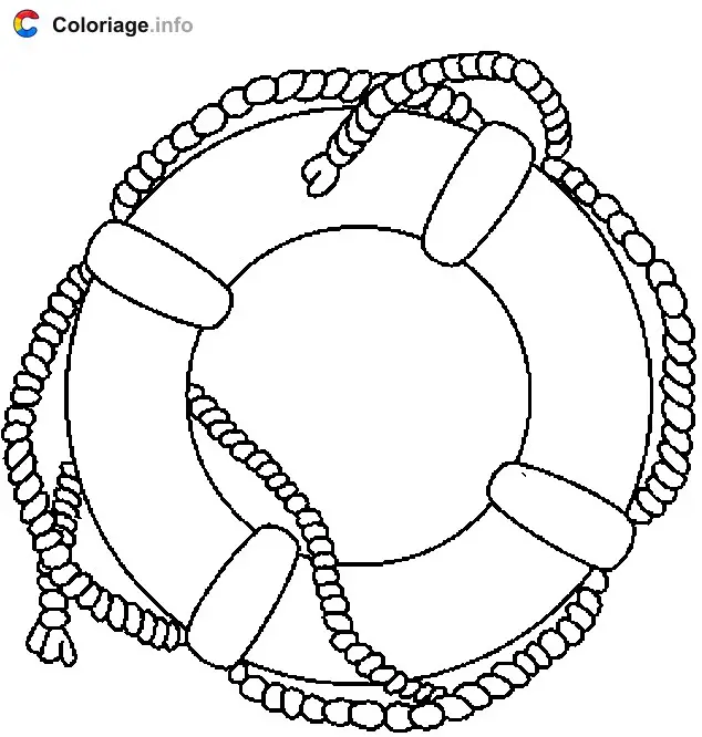 Coloriage Bouée de sauvetage - Marin à imprimer