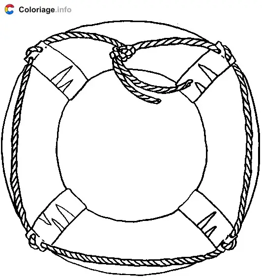 Coloriage Bouée de secours - Marin à imprimer