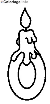 Coloriage Bougie sur le chiffre zéro - Bougies chiffres à imprimer
