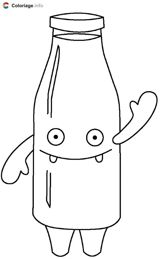 Coloriage Bouteille personnage - Boissons à imprimer