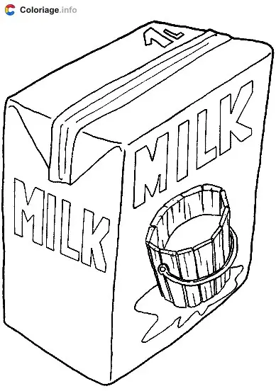 Coloriage Brique de lait - Boissons à imprimer