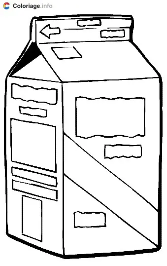 Coloriage Brique en carton de jus d'orange - Boissons à imprimer