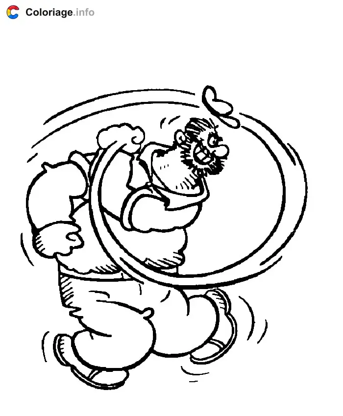 Coloriage Brutus se bat - Popeye à imprimer