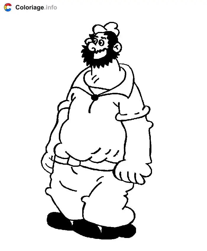 Coloriage Brutus - Popeye à imprimer