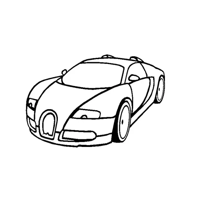Coloriage Bugatti Veyron - Voiture à imprimer
