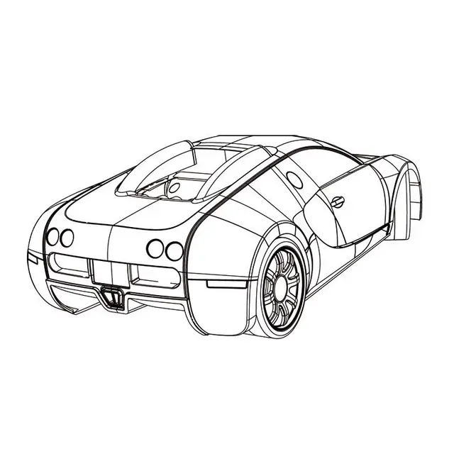 Coloriage Bugatti - Voiture à imprimer