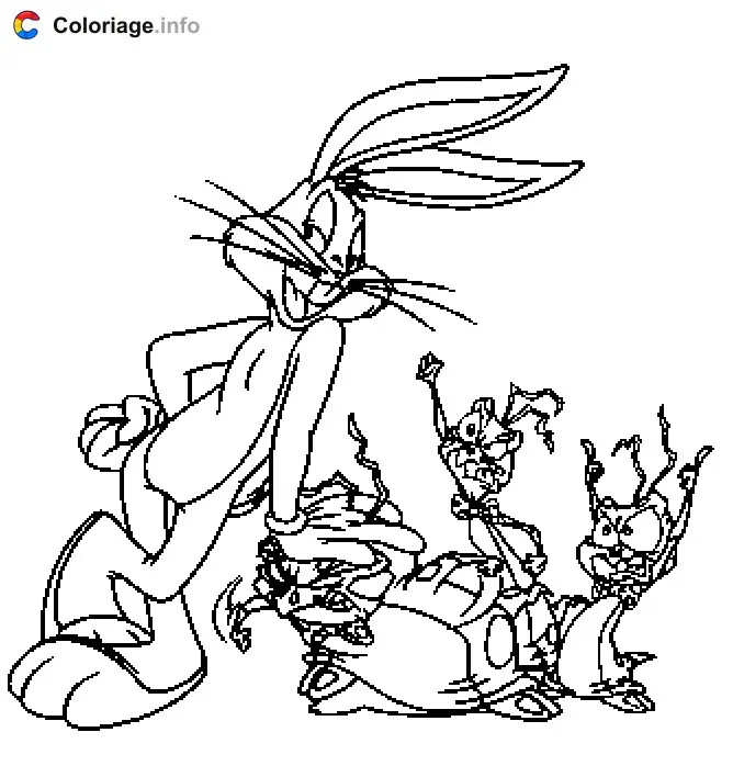 Coloriage Bugs Bunny 2 - Bugs Bunny à imprimer