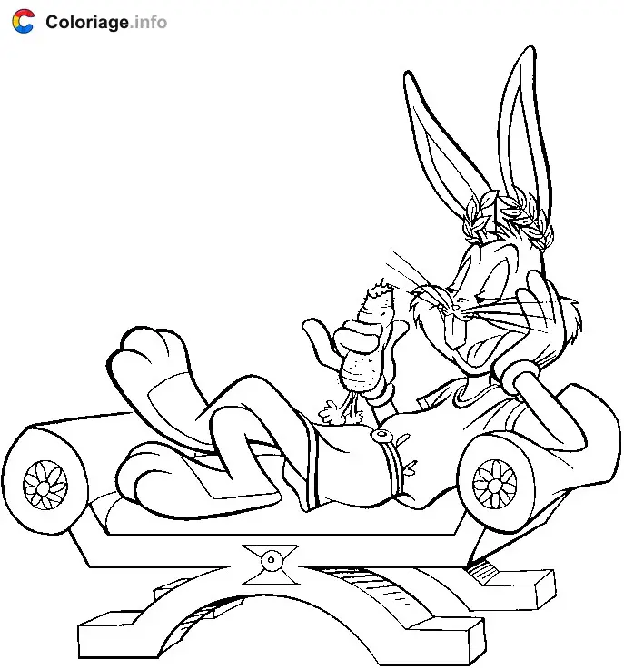 Coloriage Bugs Bunny en empereur romain - Bugs Bunny à imprimer