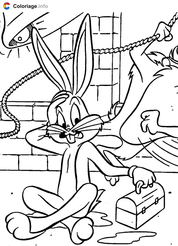 Coloriage Bugs Bunny et Taz - Bugs Bunny à imprimer