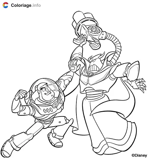 Buzz Lightyear Battles Emperor Zurg coloring page to print
