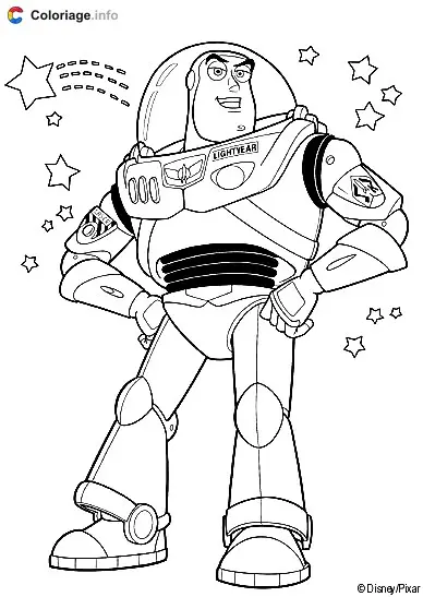 Buzz Lightyear and the Stars coloring page to print
