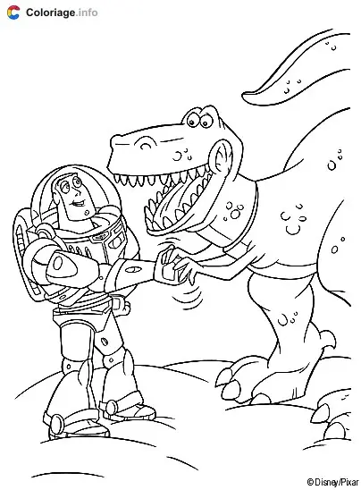 Buzz Lightyear and Rex coloring page to print