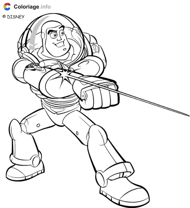 Buzz Lightyear Firing His Laser coloring page to print