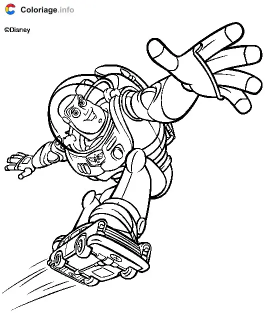Buzz on a Car coloring page to print