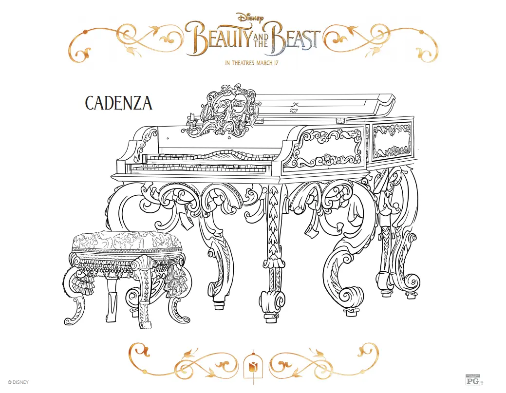 Coloriage Cadenza - La Belle et la Bête à imprimer