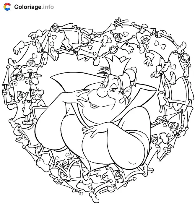 Queen's Heart Frame coloring page to print