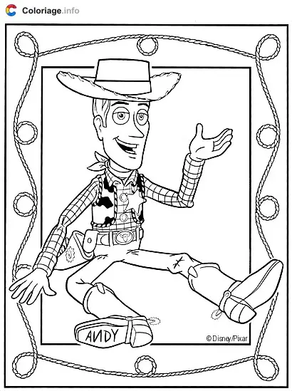 Woody Photo Frame coloring page to print