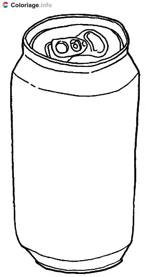 Coloriage Canette de soda - Boissons à imprimer