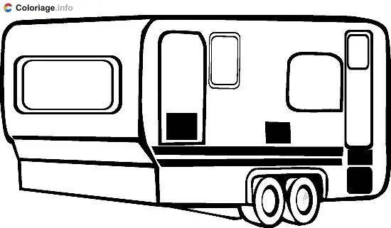 Coloriage Caravane - Camping à imprimer