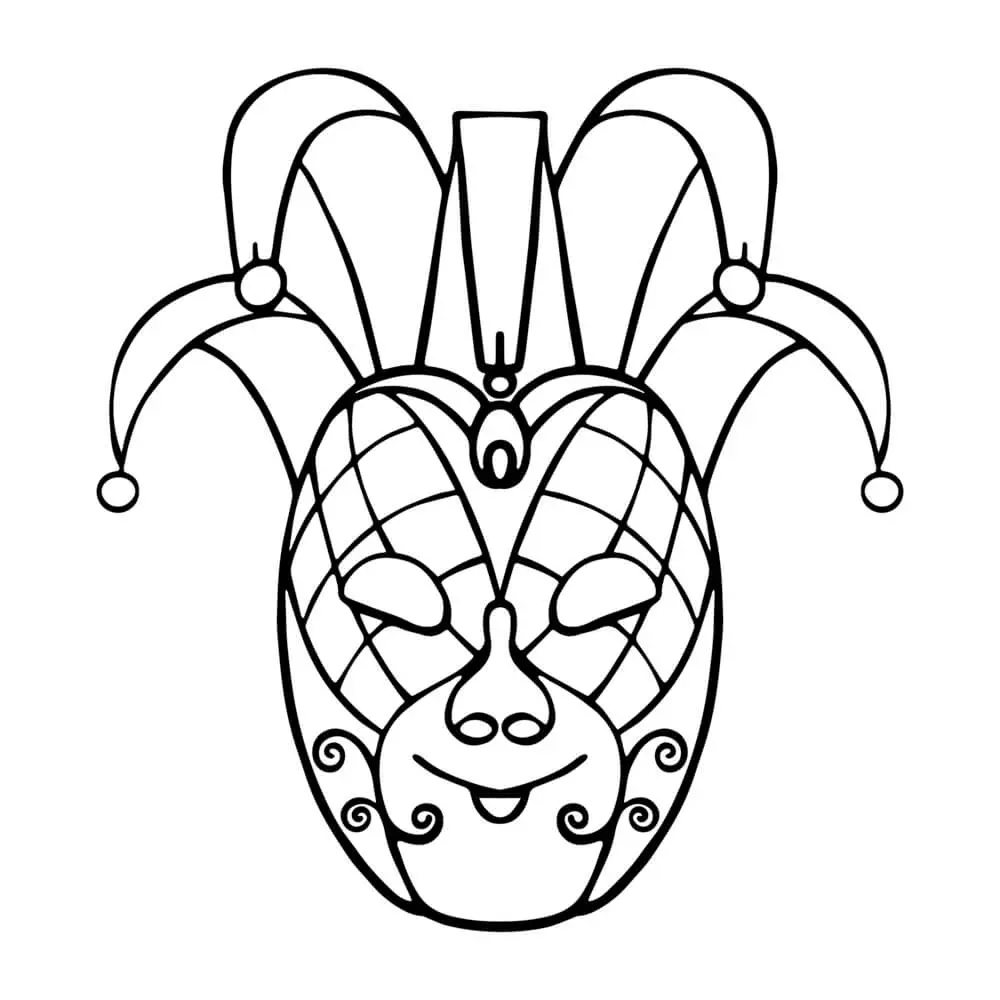Carnival Pineapple Mask coloring page to print