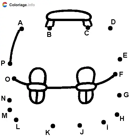 Coloriage Cartable d'écolier - Points a relier à imprimer