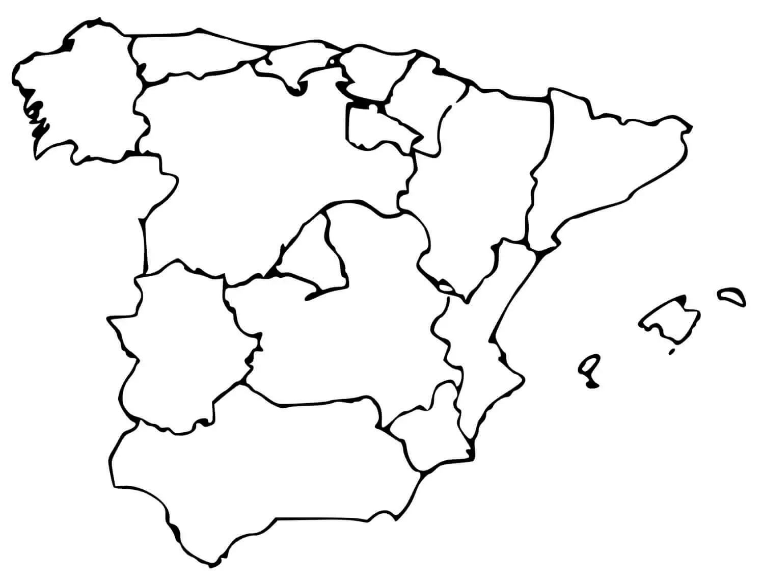 Coloriage Carte Espagne - Espagne à imprimer