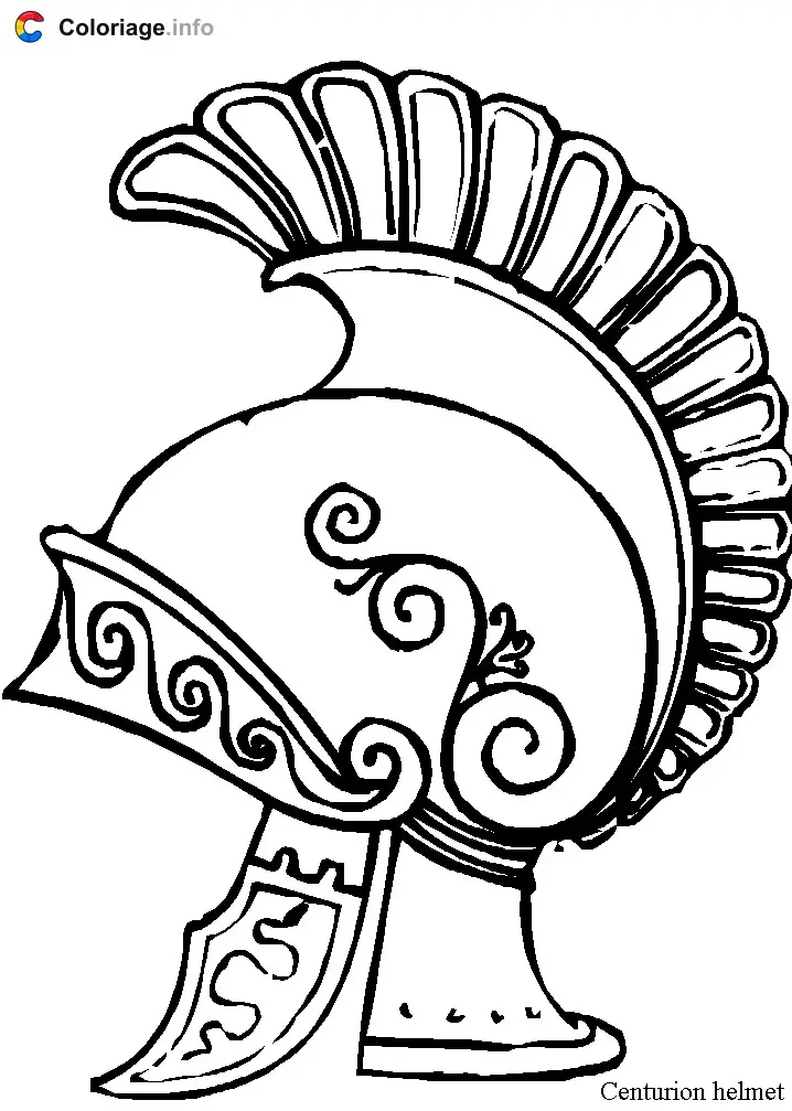 Coloriage Casque centurion helmet - Rome à imprimer