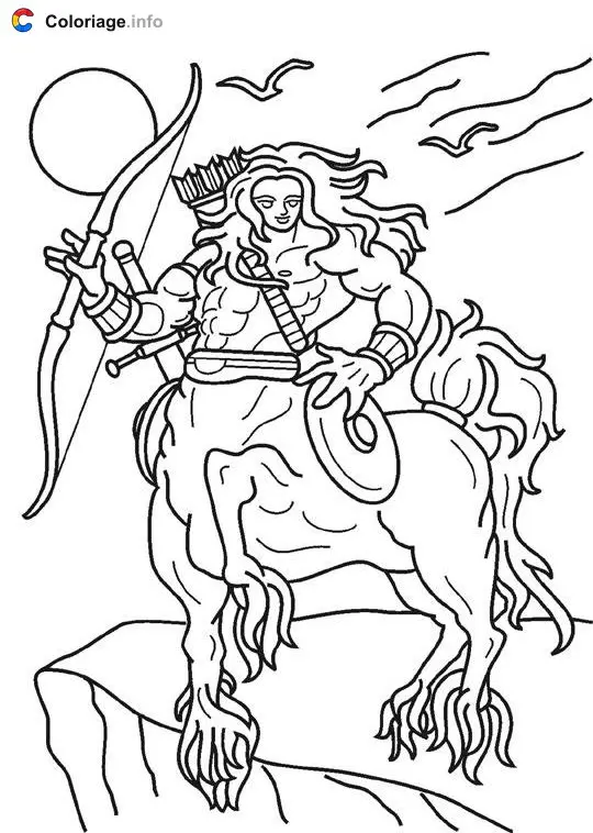 Coloriage Centaure dessin 1 - Mythologie à imprimer
