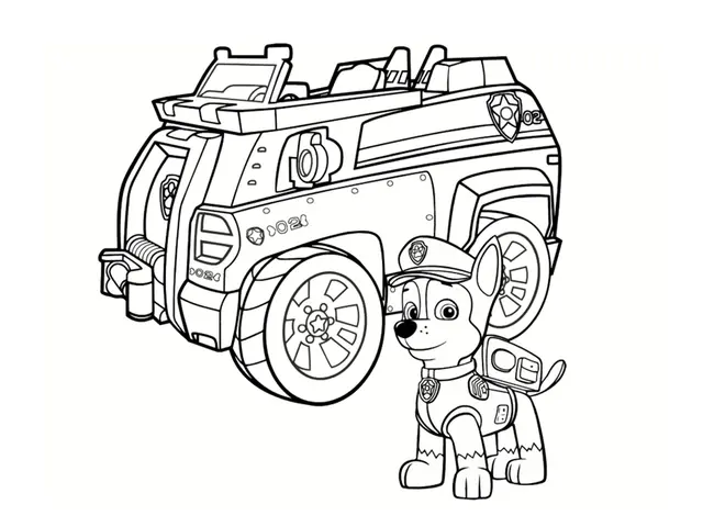 Coloriage Pat patrouille Noël chase - Pat patrouille Noël à imprimer