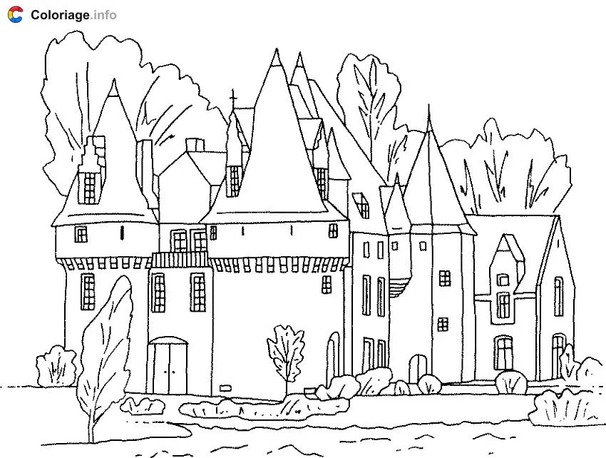 Coloriage Château - Monuments à imprimer