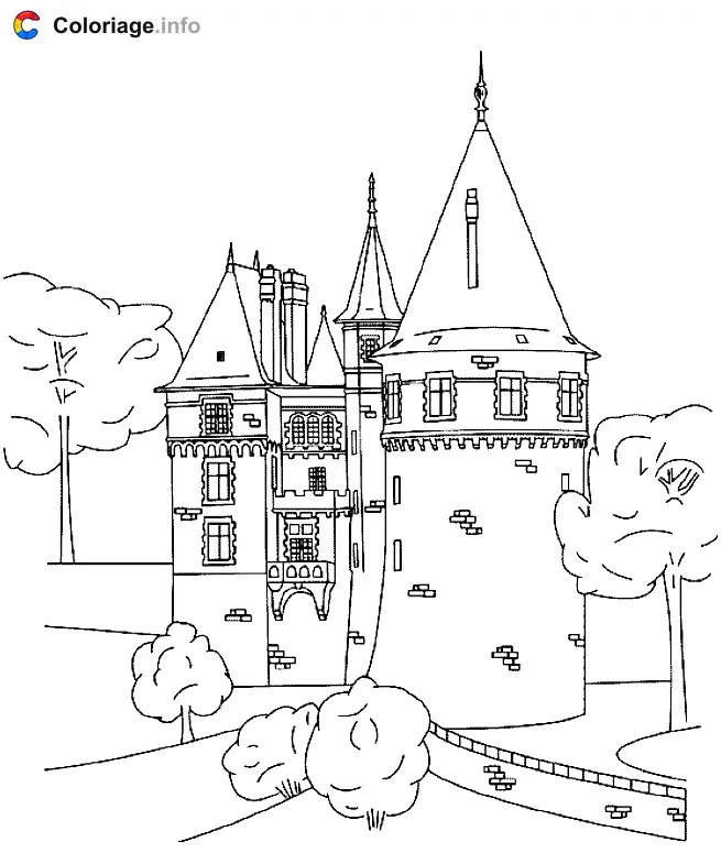 Coloriage Château fort - Monuments à imprimer