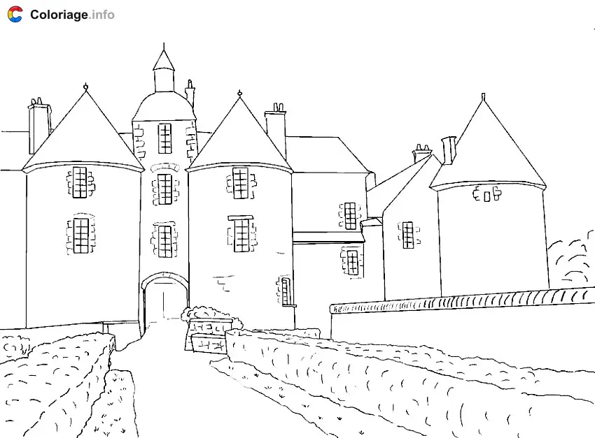 Coloriage Château perché - Monuments à imprimer