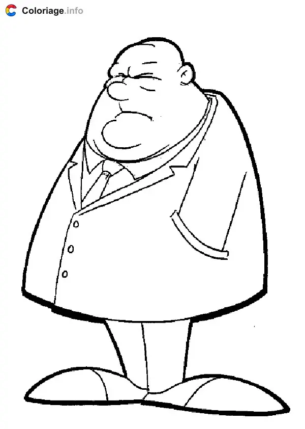 Coloriage Chef Gontier - Inspecteur Gadget à imprimer