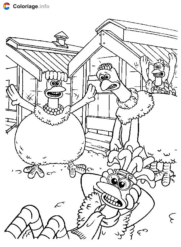 Coloriage Chicken run 032 - Chicken Run à imprimer