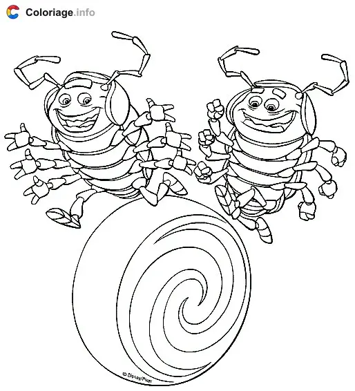Coloriage Chivap et Chichi - 1001 pattes à imprimer