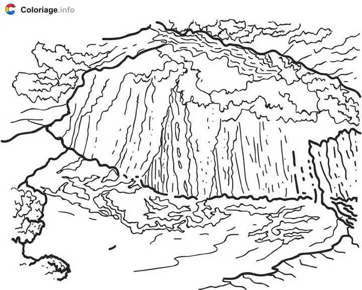 Coloriage Chutes Victoria - Monuments à imprimer