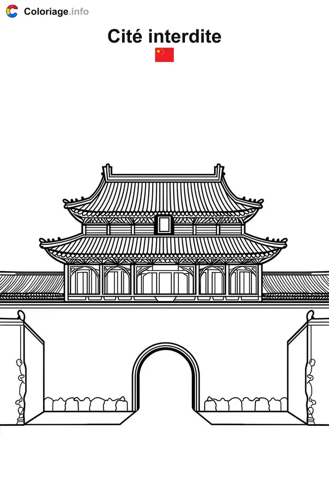 Coloriage Cité interdite Chine - Chine à imprimer