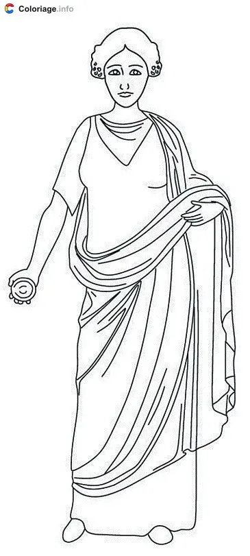 Coloriage Citoyenne romaine - Rome à imprimer