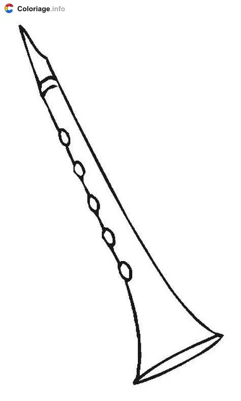 Coloriage Clarinette 3 - Instruments de musique à imprimer