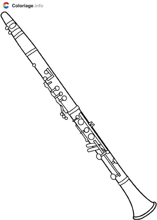 Coloriage Clarinette - Instruments de musique à imprimer