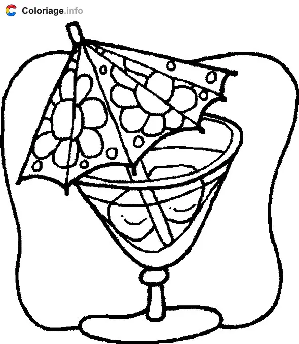 Coloriage Cocktail - Boissons à imprimer