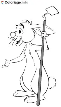 Coloriage Coco Lapin aime bien le jardinage - Coco Lapin à imprimer