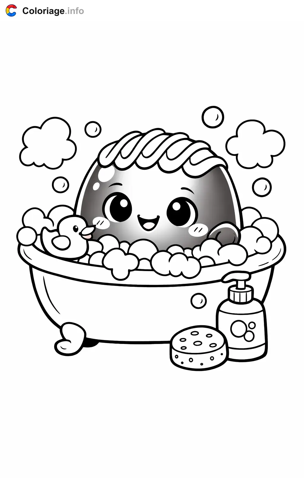 Coloriage Bonbons chocolat dans un bain moussant - Bonbons à imprimer