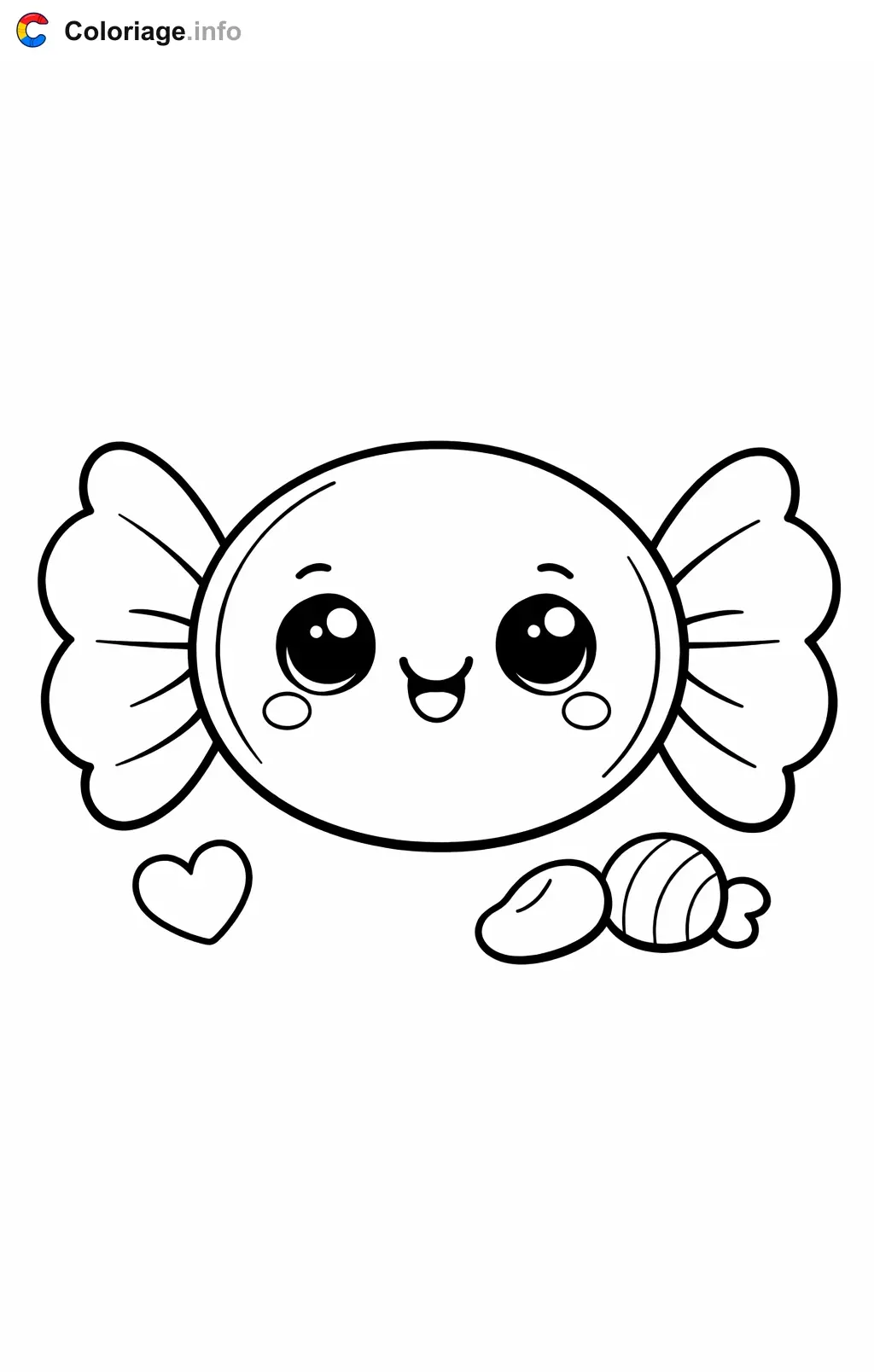 Coloriage Bonbons gros plan - Bonbons à imprimer
