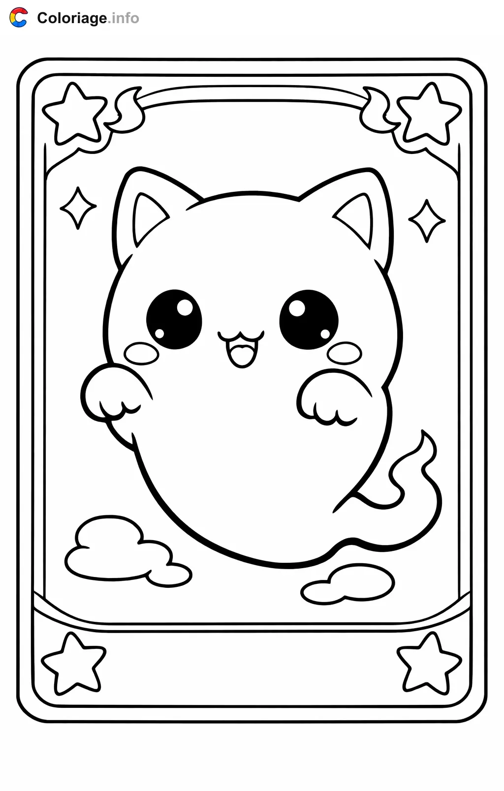 Coloriage Carte pokémon chat fantome - Carte pokémon à imprimer