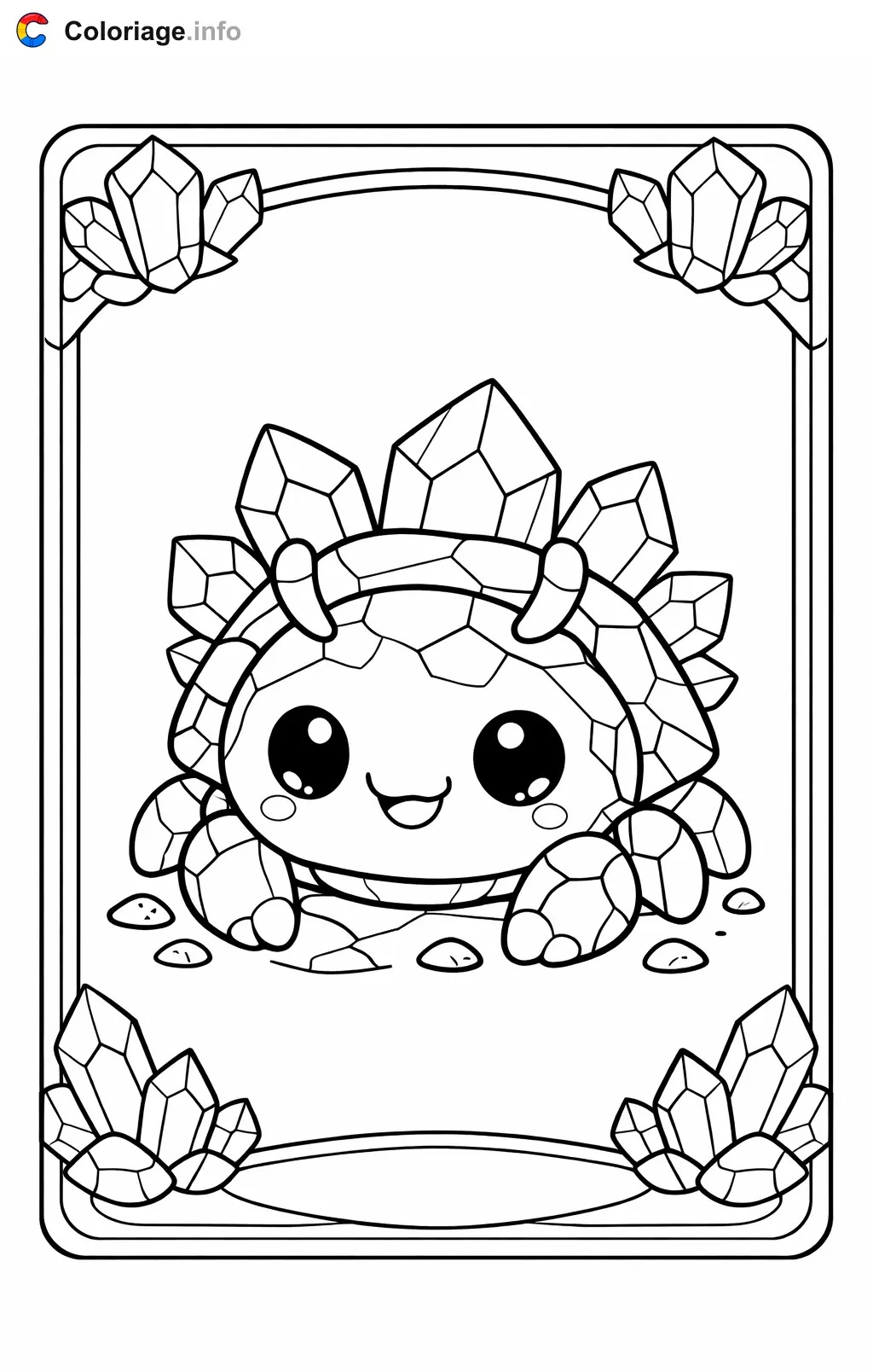 Coloriage Carte pokémon scarabee de roche - Carte pokémon à imprimer
